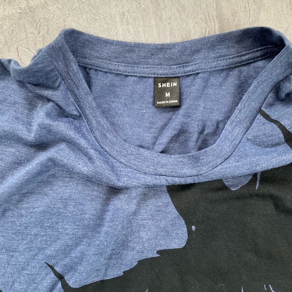 SHEIN Blue Tank with Black Bird Graphic - Picture 6 of 6